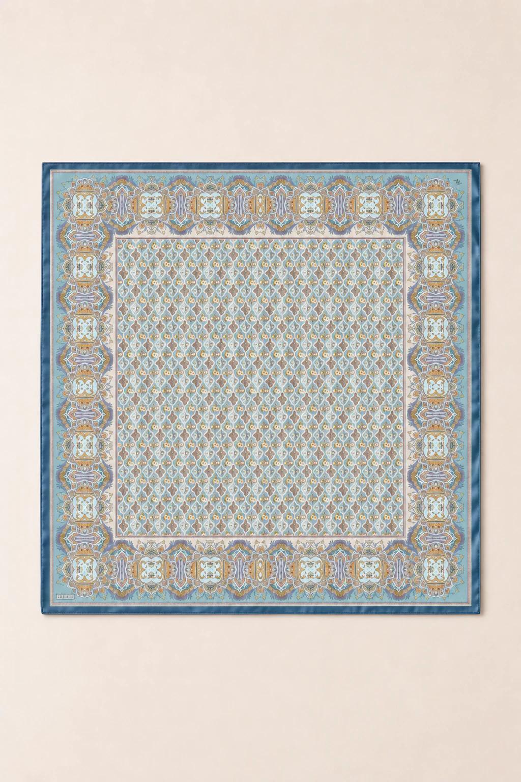 Armine Saf İpek Twill Eşarp 9518D 02 - Mavi 3