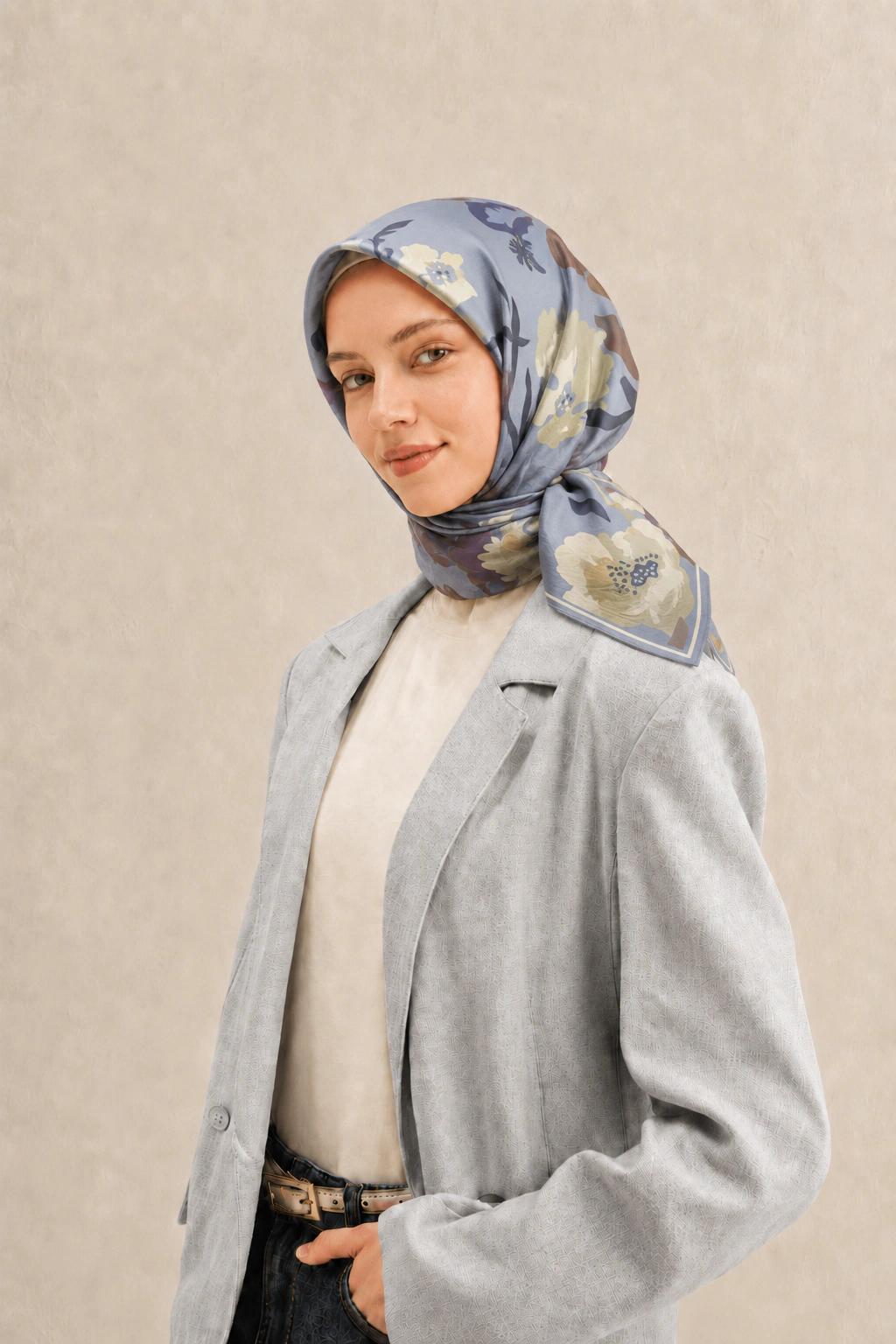 Harem Scarf Soft Pamuk Eşarp - Buz Mavisi