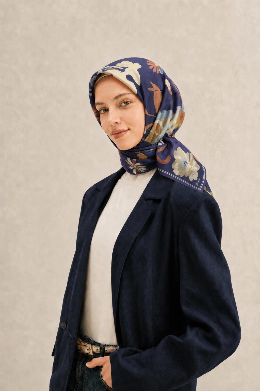 Harem Scarf Soft Pamuk Eşarp - Lacivert
