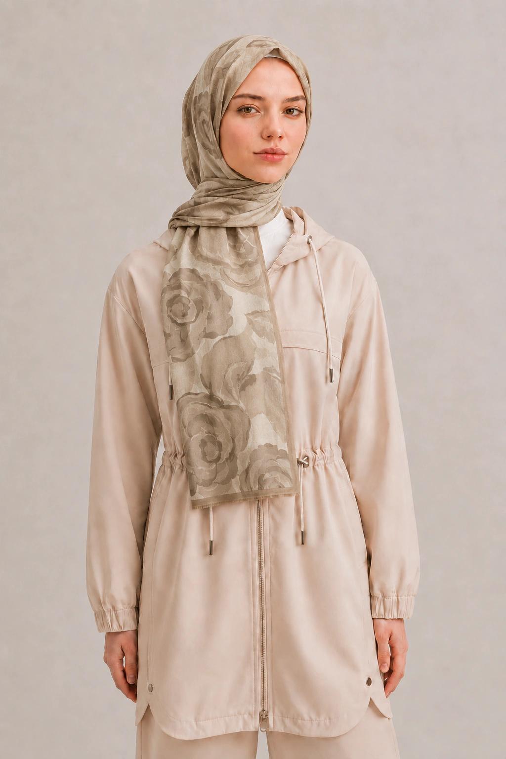 Camellia Scarfs Bambu Crash Şal - Kahverengi