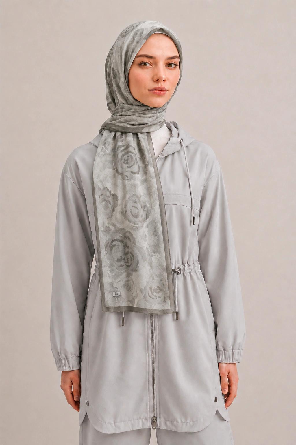 Camellia Scarfs Bambu Crash Şal - Gri