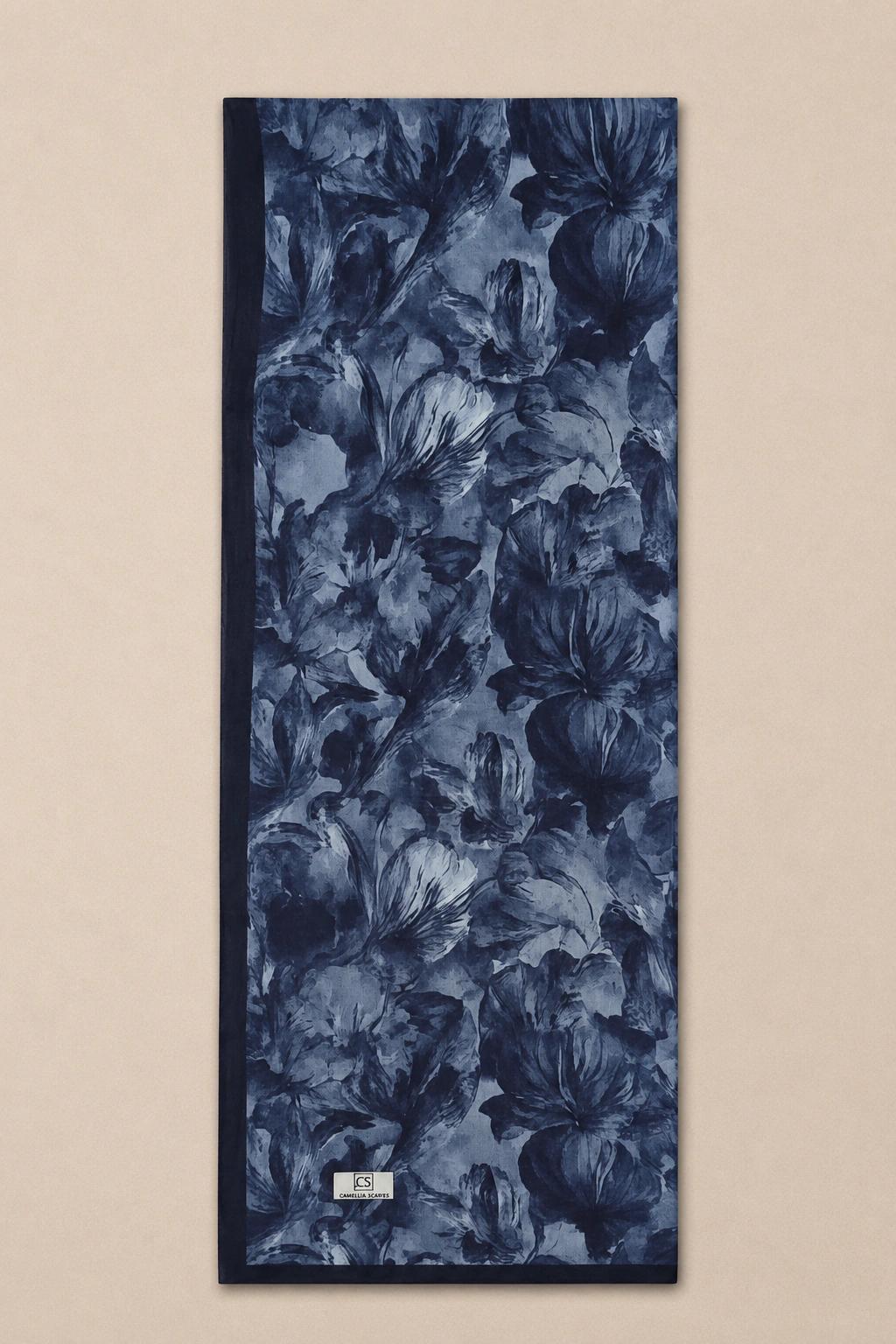Camellia Scarf Rami Kumaş Şal - Bordo 3