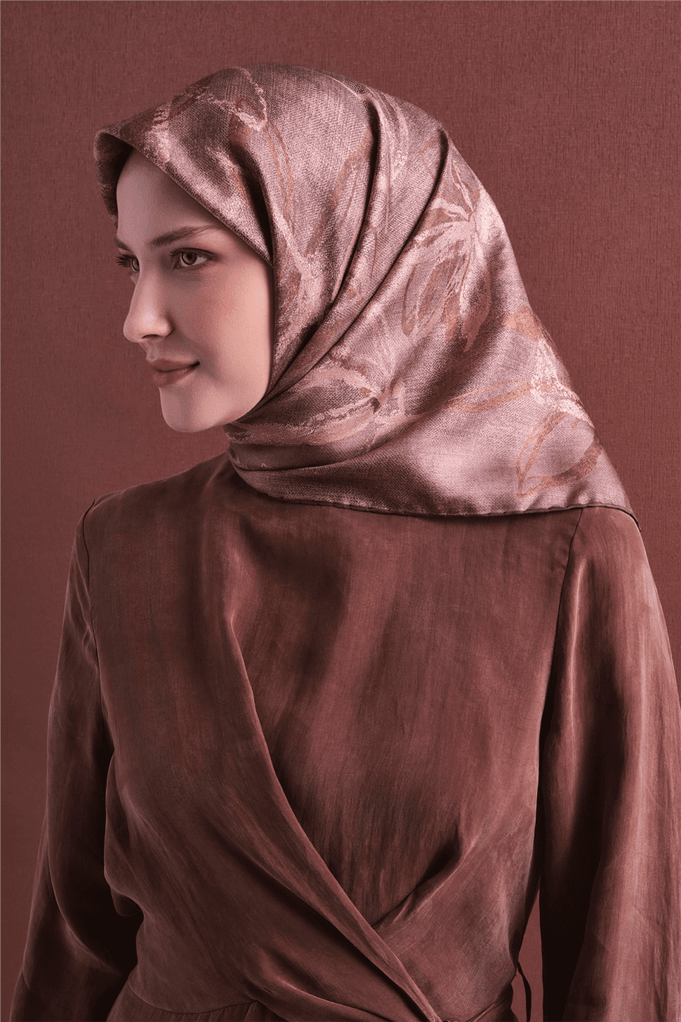 Armine Saf İpek Sura Eşarp 9600D - Pembe 3