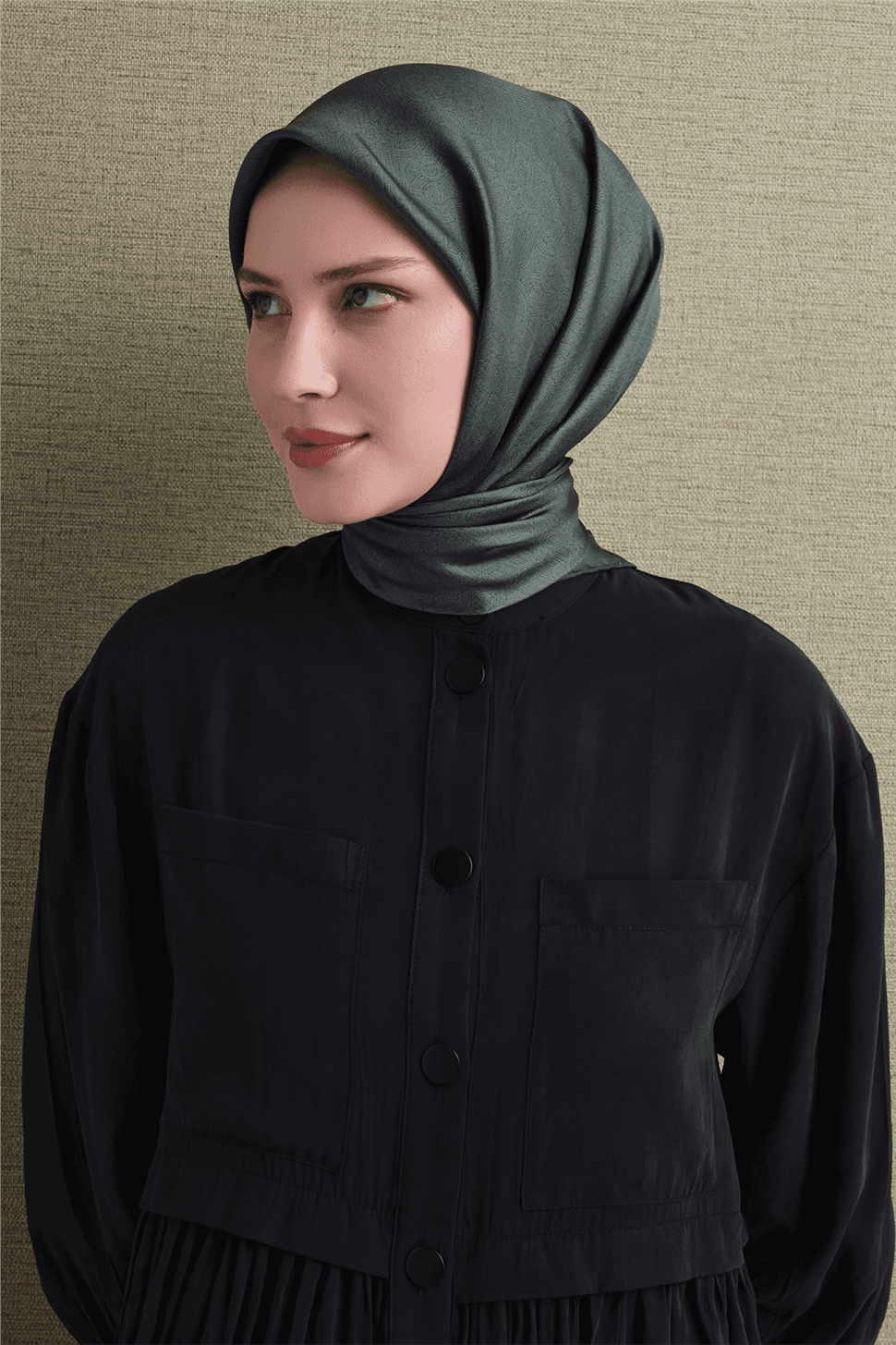 Armine Saf İpek Sura Eşarp 9601D - Yeşil 2