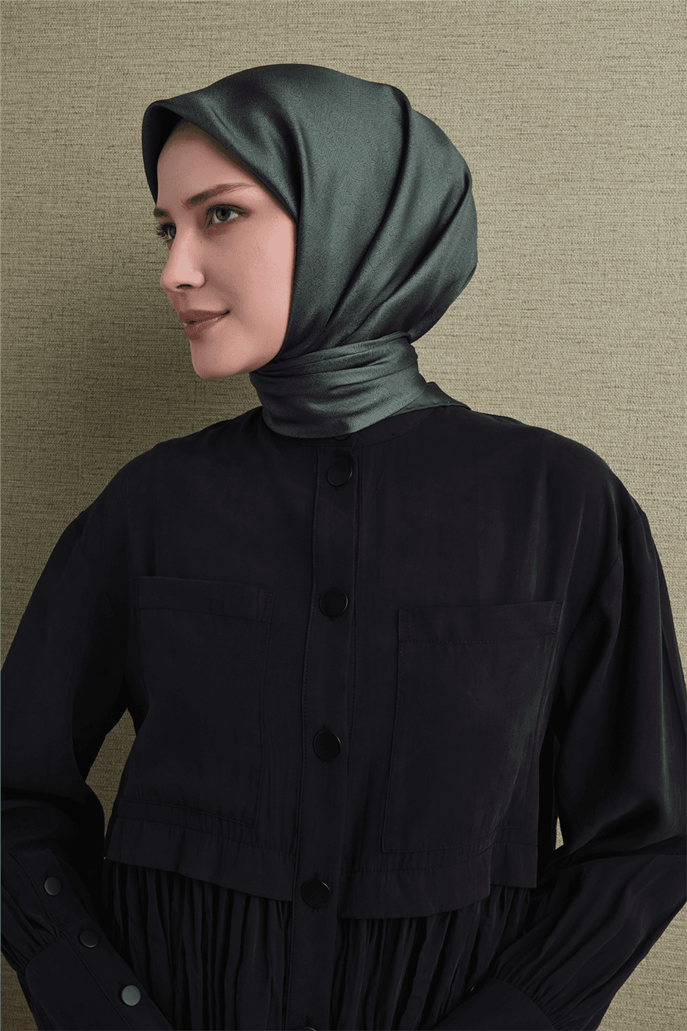 Armine Saf İpek Sura Eşarp 9601D - Yeşil 3
