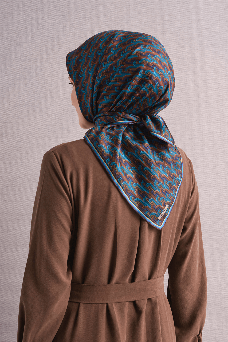 Armine Saf İpek Twill Eşarp 9604D - Mavi 4