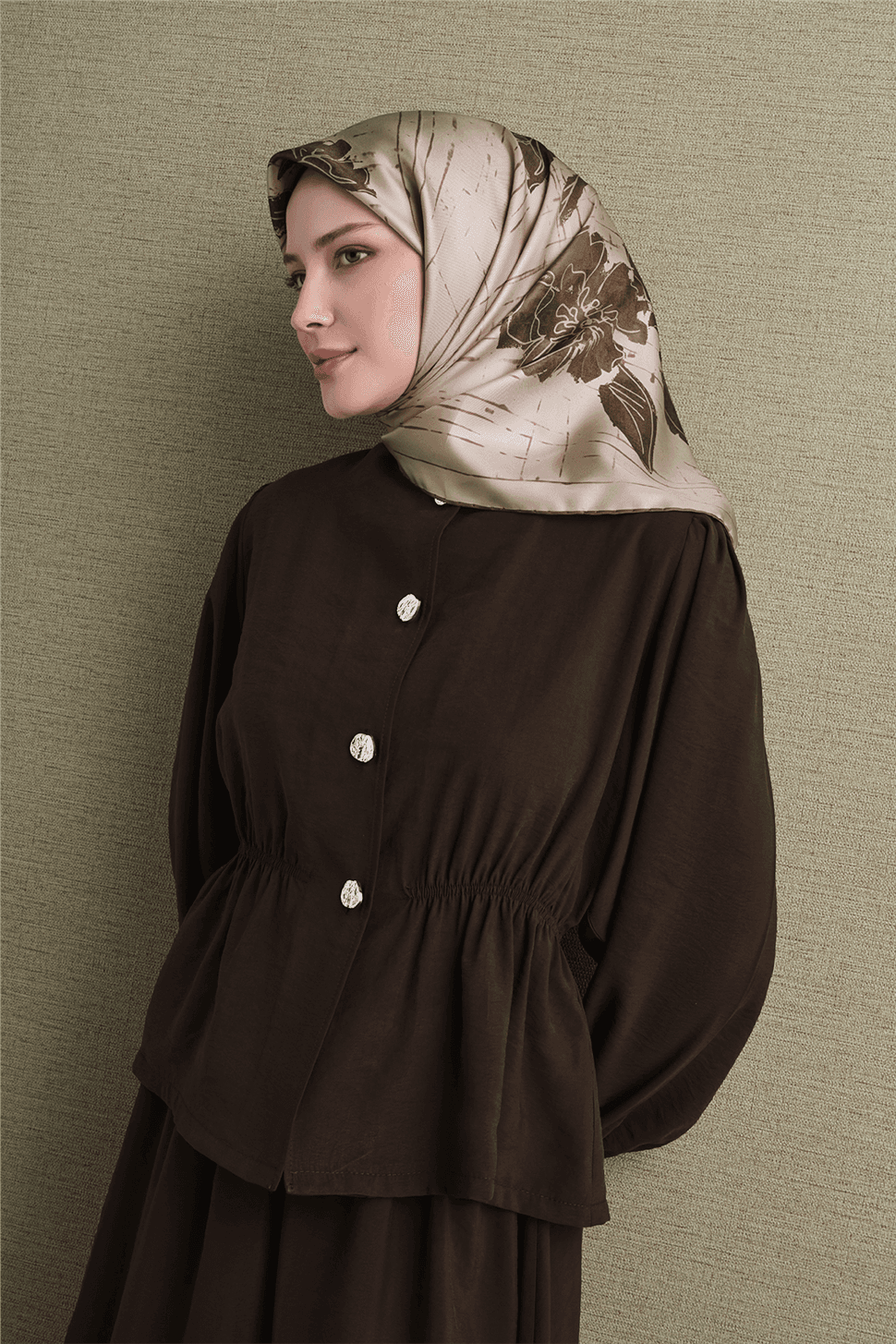 Armine Saf İpek Sura Eşarp 9617D - Bej 1