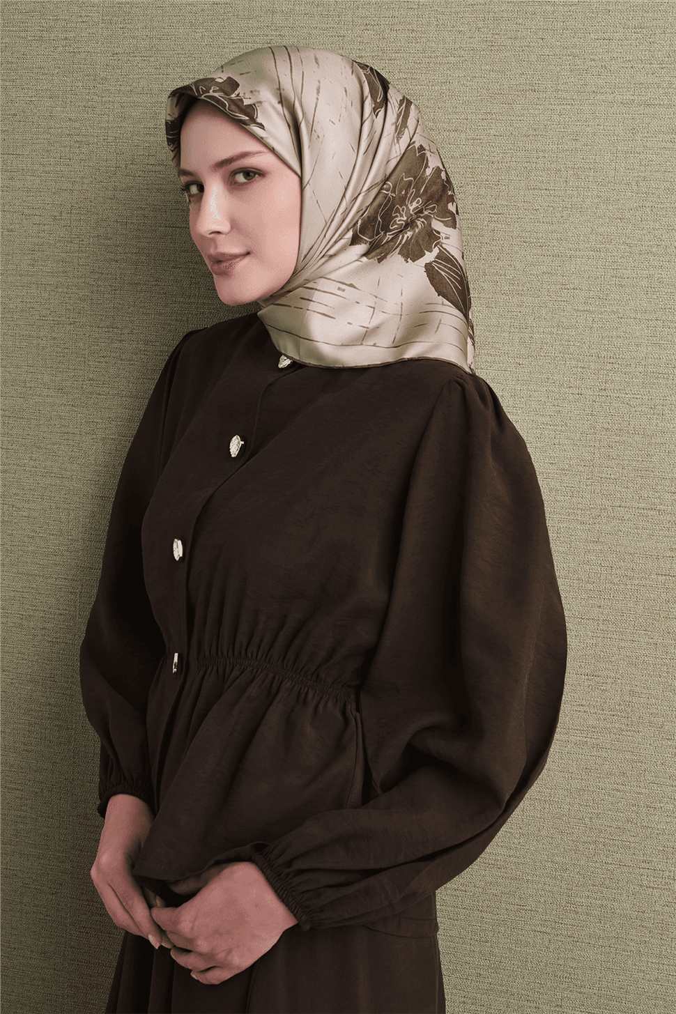 Armine Saf İpek Sura Eşarp 9617D - Bej 2