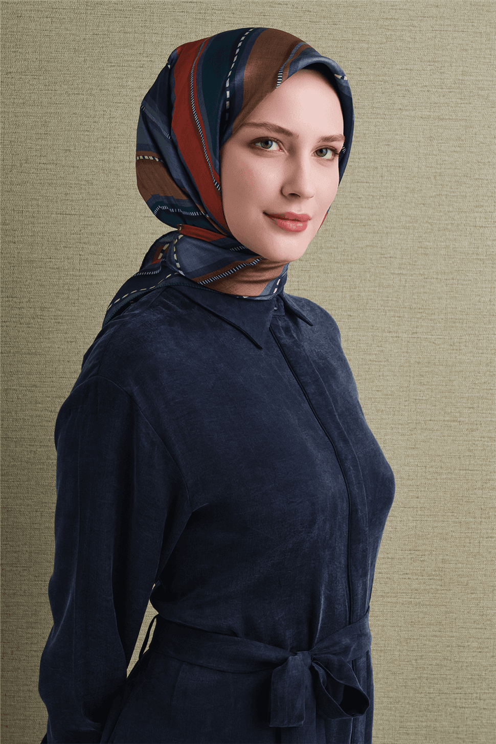 Armine Saf İpek Sura Eşarp 9621D - Mavi 2