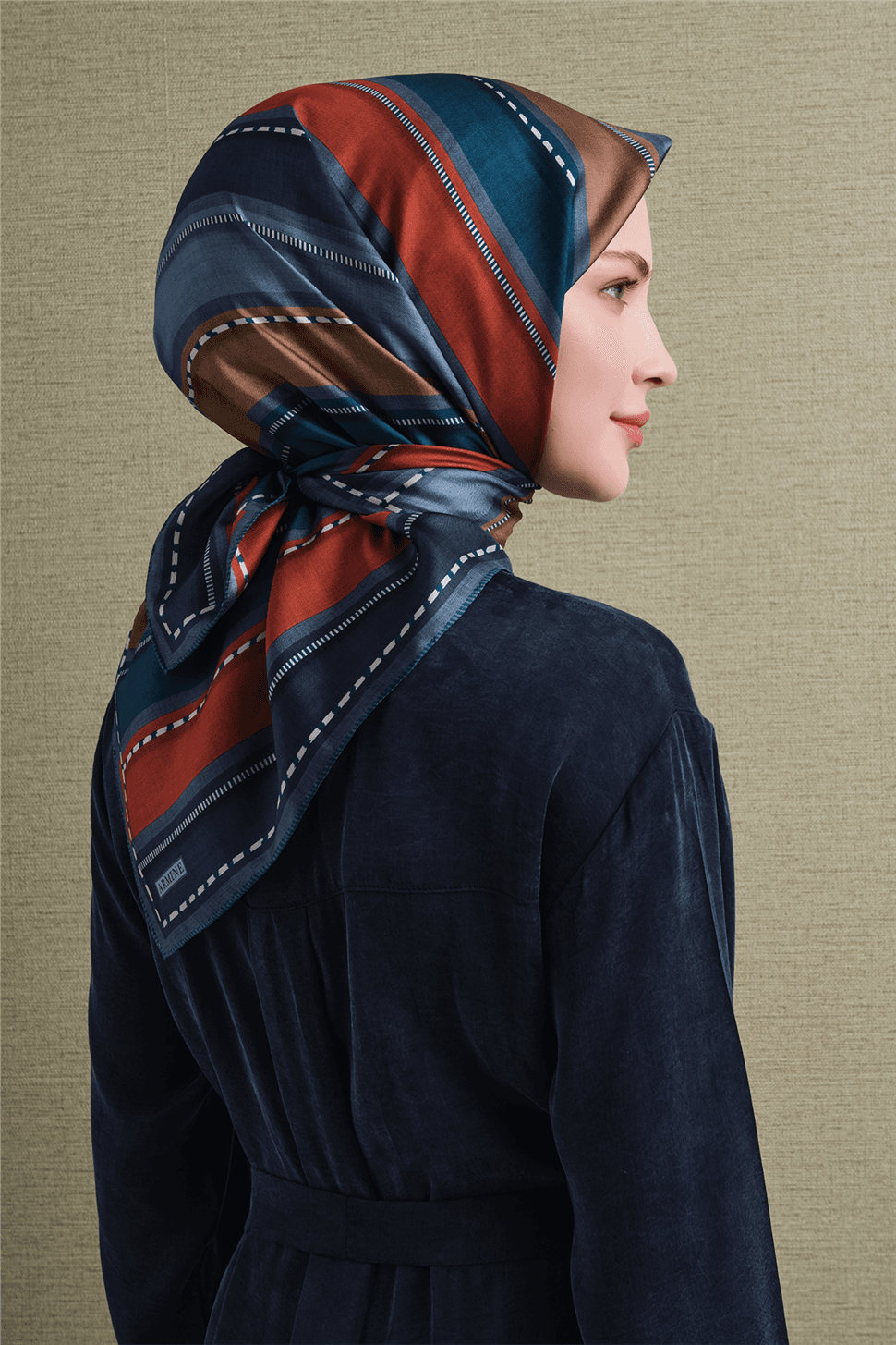Armine Saf İpek Sura Eşarp 9621D - Mavi 4