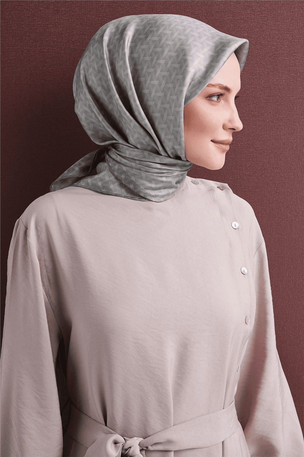Armine Saf İpek Sura Eşarp 9622D - Gri 3