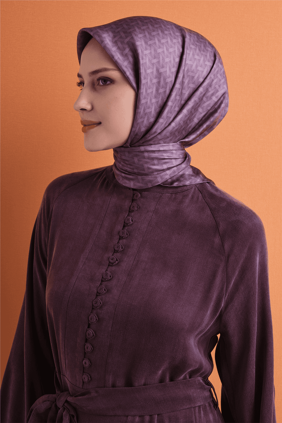 Armine Saf İpek Twill Eşarp 9622D - Mor 3