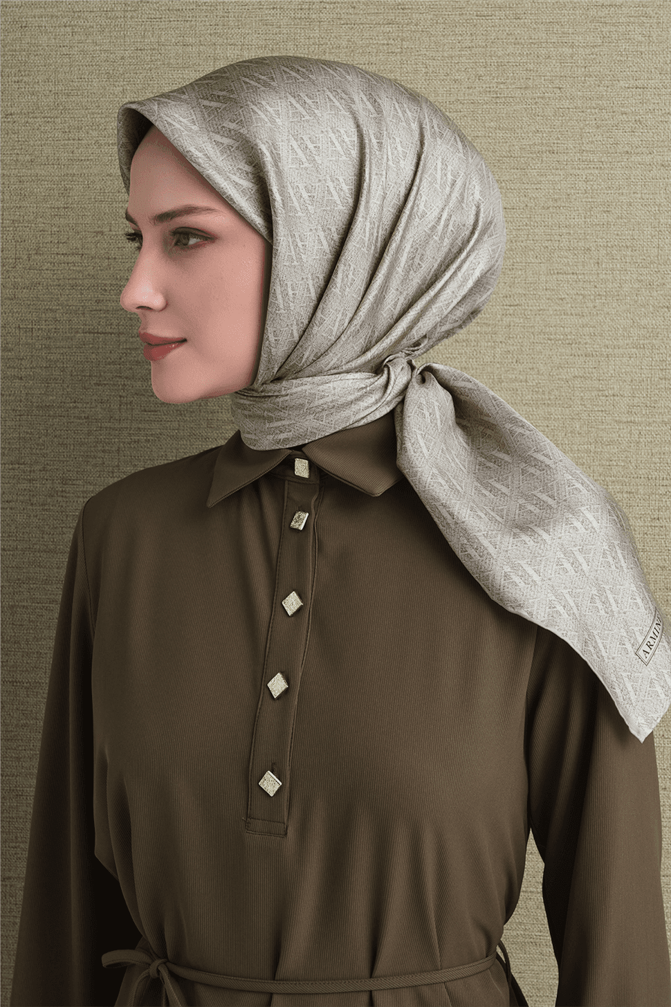 Armine Saf İpek Sura Eşarp 9625D - Gri 2