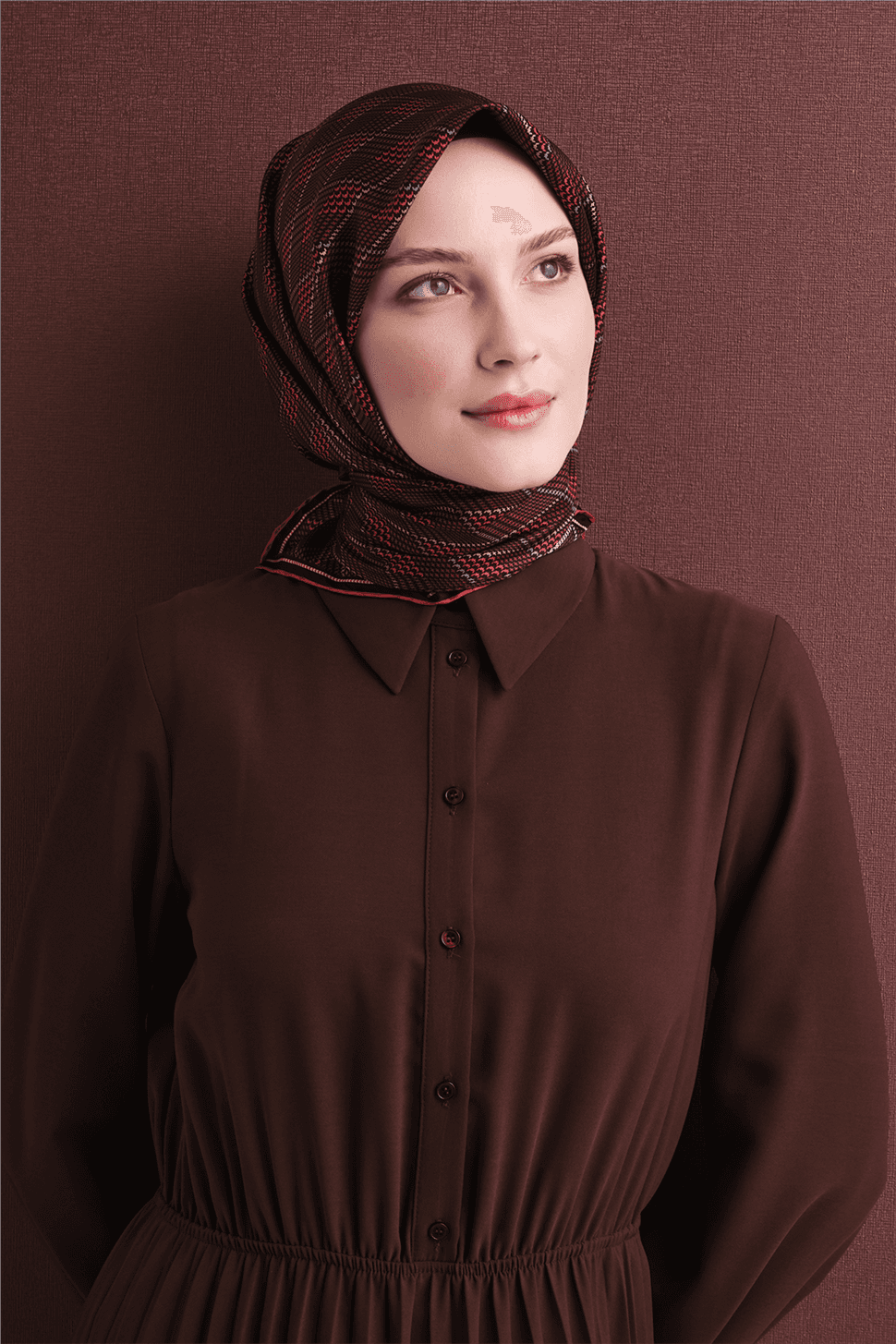 Armine Saf İpek Twill Eşarp 9626D - Bordo 2