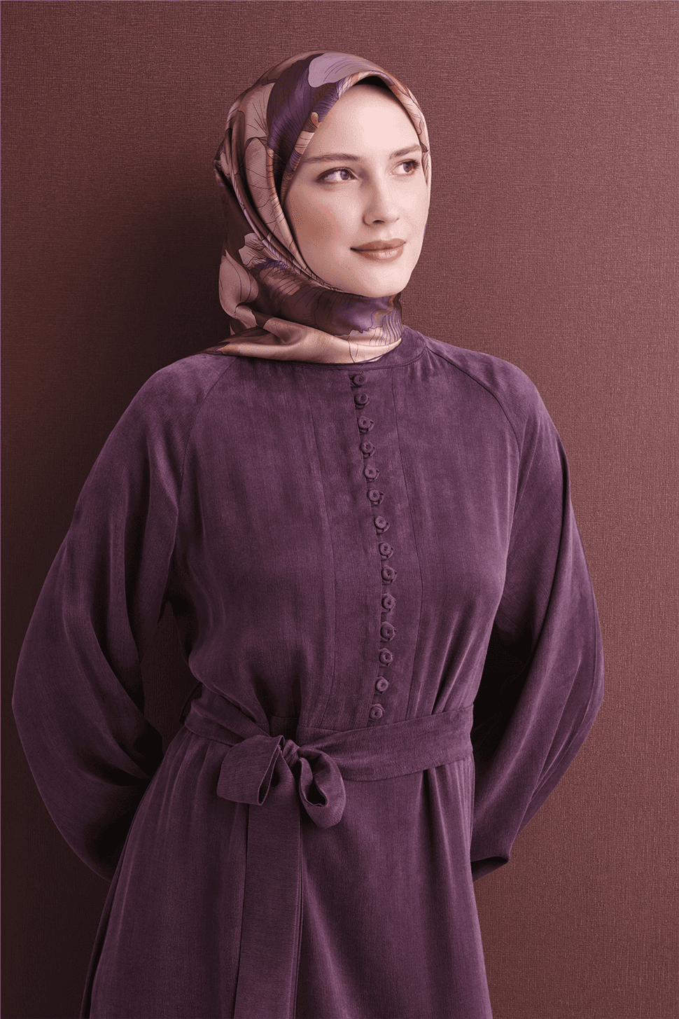 Armine Saf İpek Sura Eşarp 9627D - Mor 1