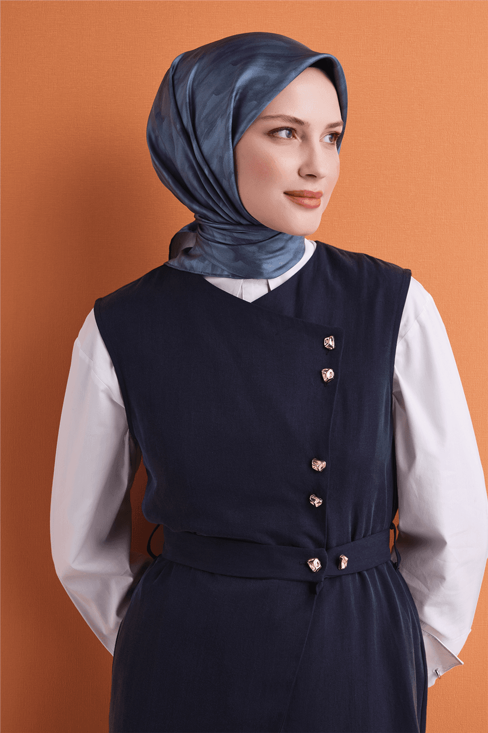 Armine Saf İpek Sura Eşarp 9630D - Mavi 1