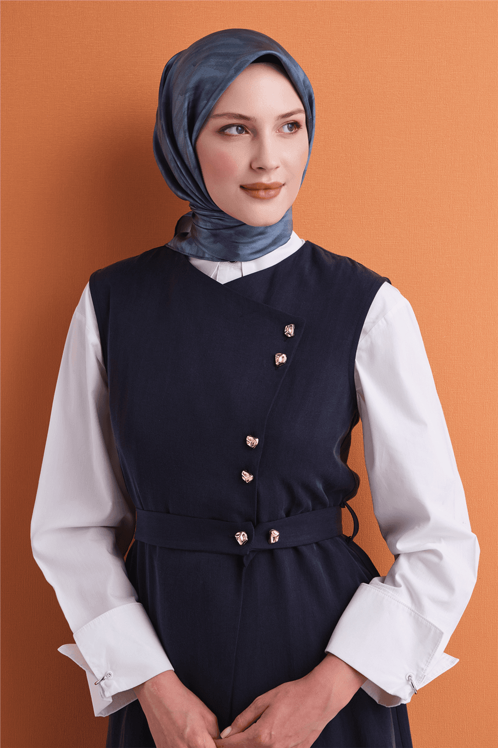 Armine Saf İpek Sura Eşarp 9630D - Mavi 2