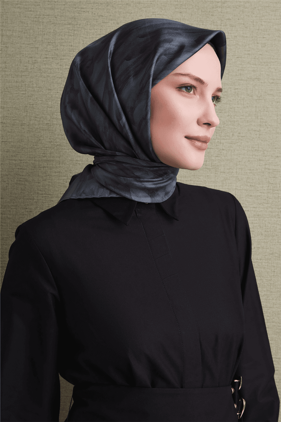 Armine Saf İpek Twill Eşarp 9630D - Gri 4