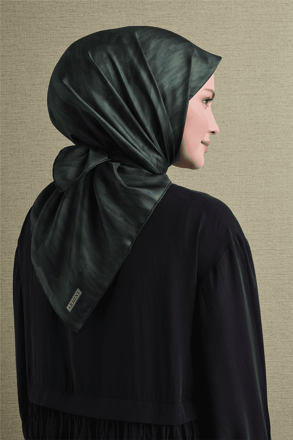 Armine Saf İpek Twill Eşarp 9630D - Yeşil 4