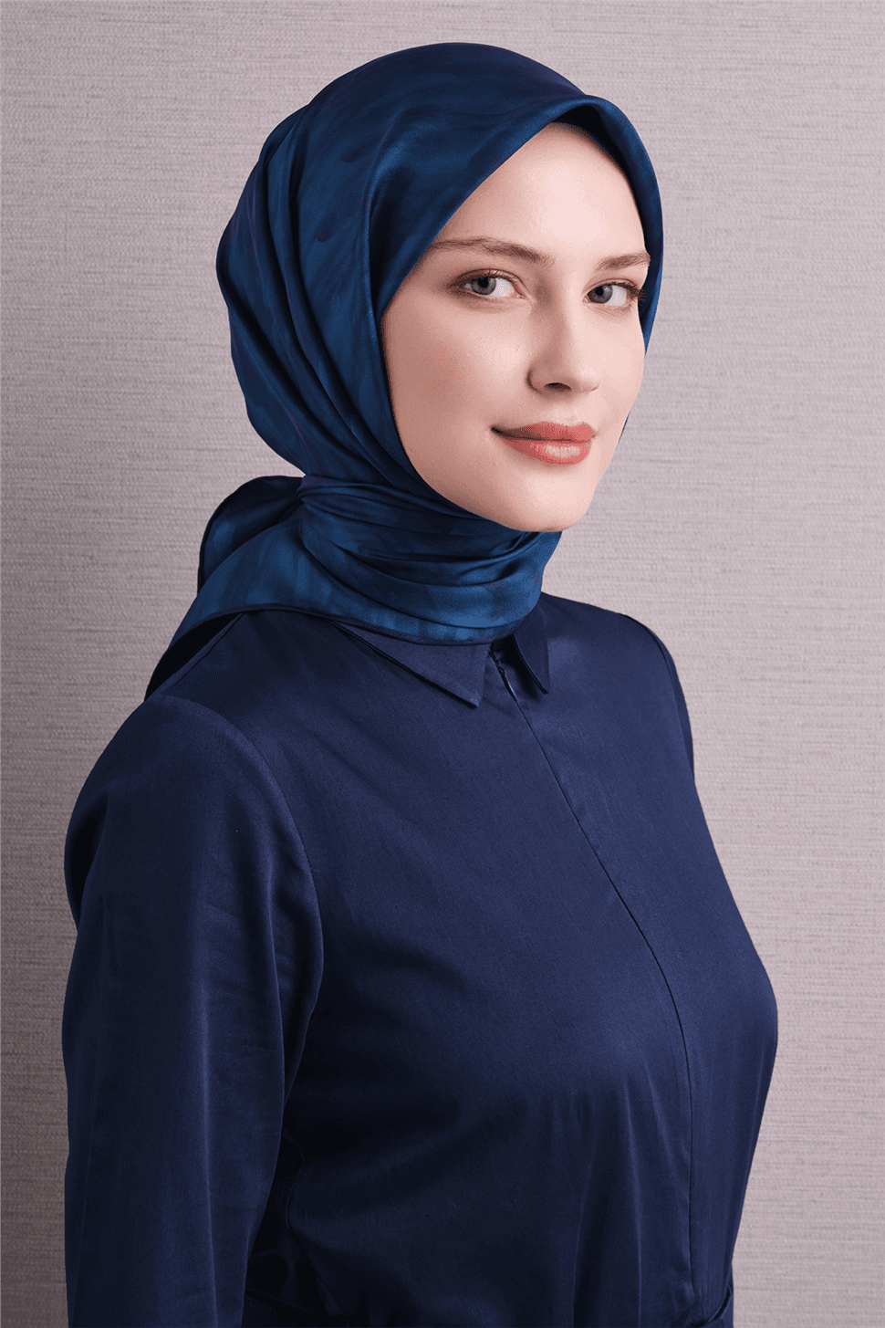 Armine Saf İpek Twill Eşarp 9630D - Mavi 4