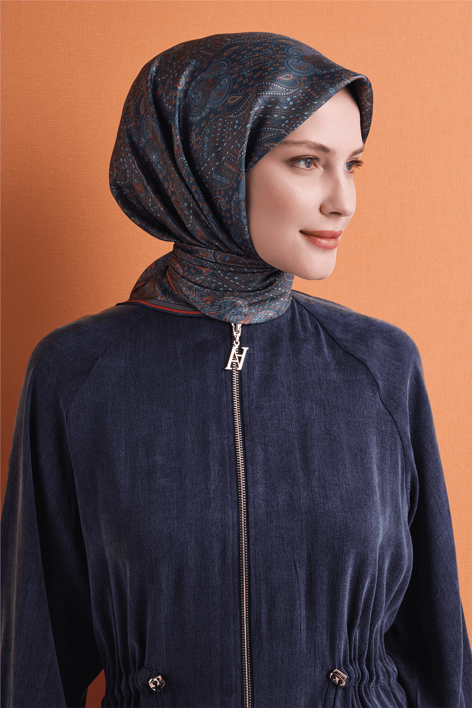 Armine Saf İpek Sura Eşarp 9631D - Mavi 2