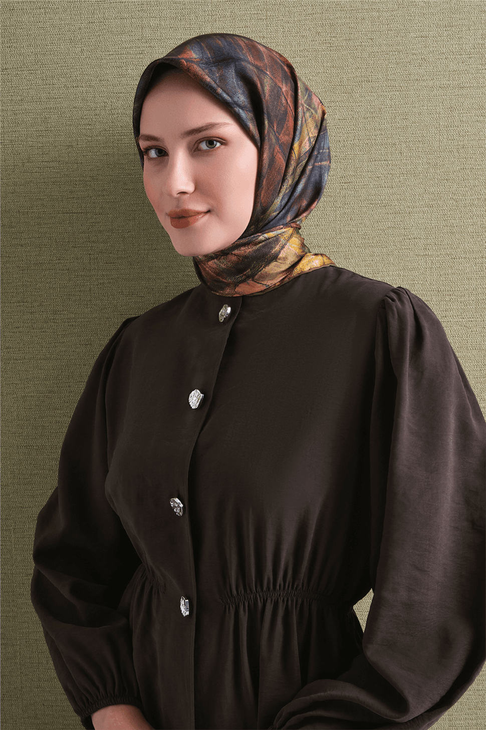 Armine Saf İpek Sura Eşarp 9635D - Yeşil 3