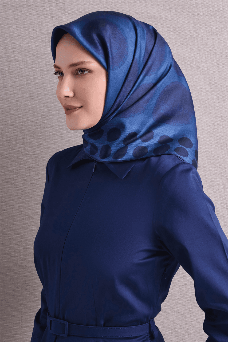 Armine Saf İpek Sura Eşarp 9637D - Mavi 3