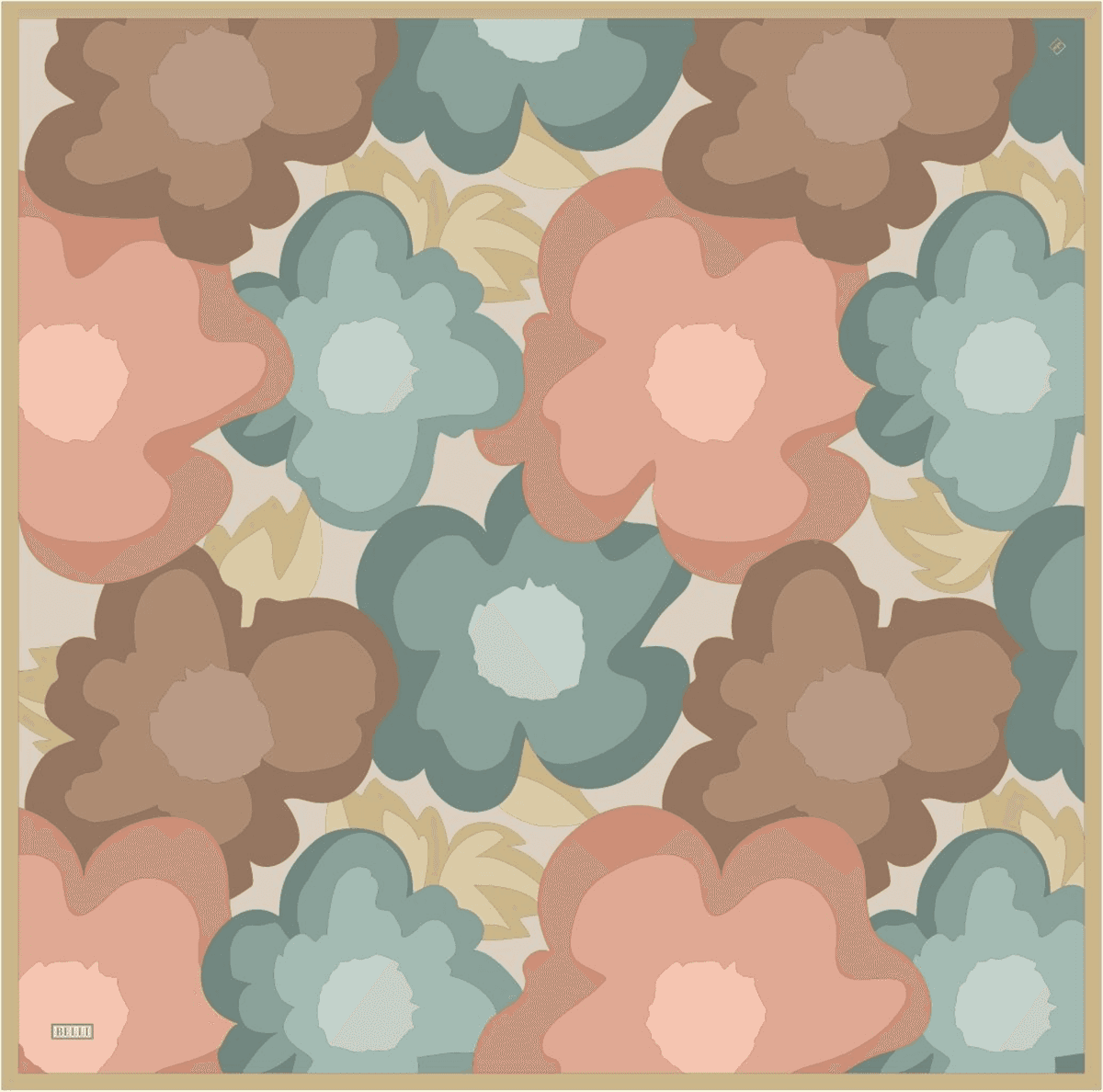 Belli %100 Twill İpek Eşarp 4306D - Yeşil 3