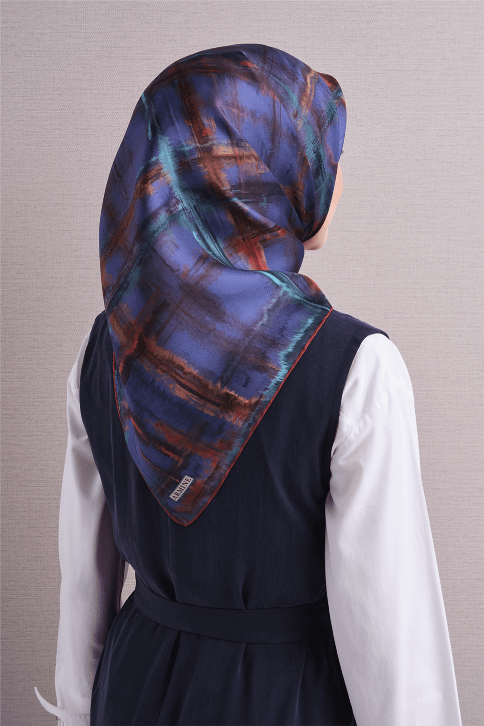 Armine Saf İpek Twill Eşarp 9602D - Mor 5