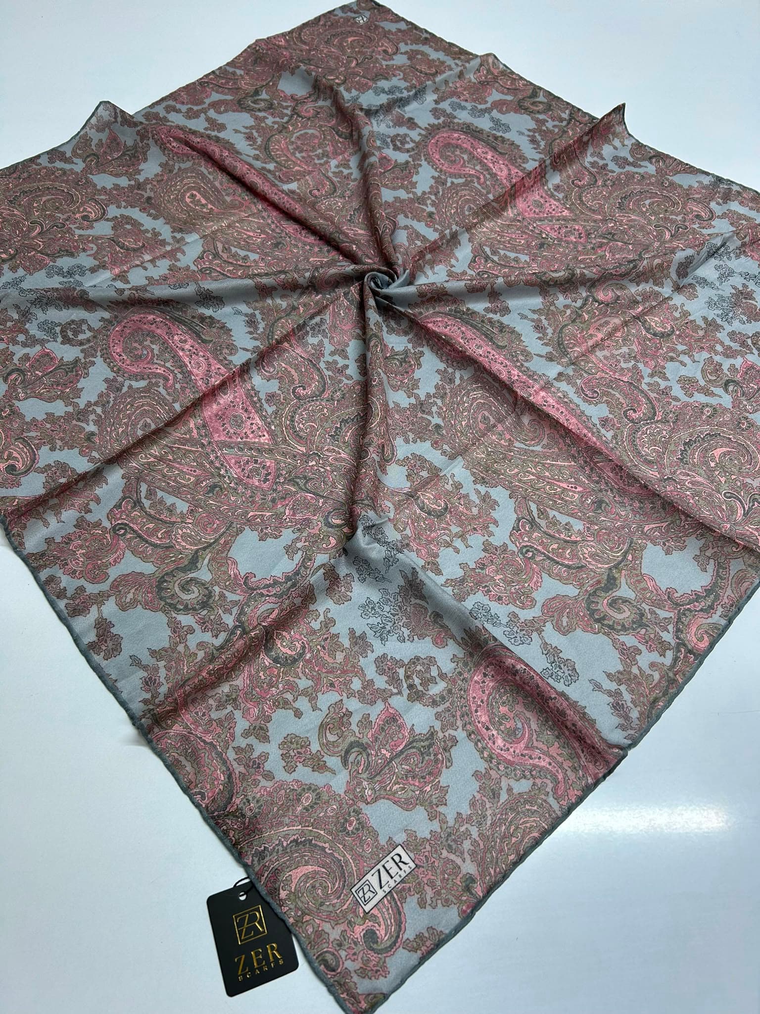 Zer Scarfs Paisera Desen Eşarp - Bebe Mavi 1
