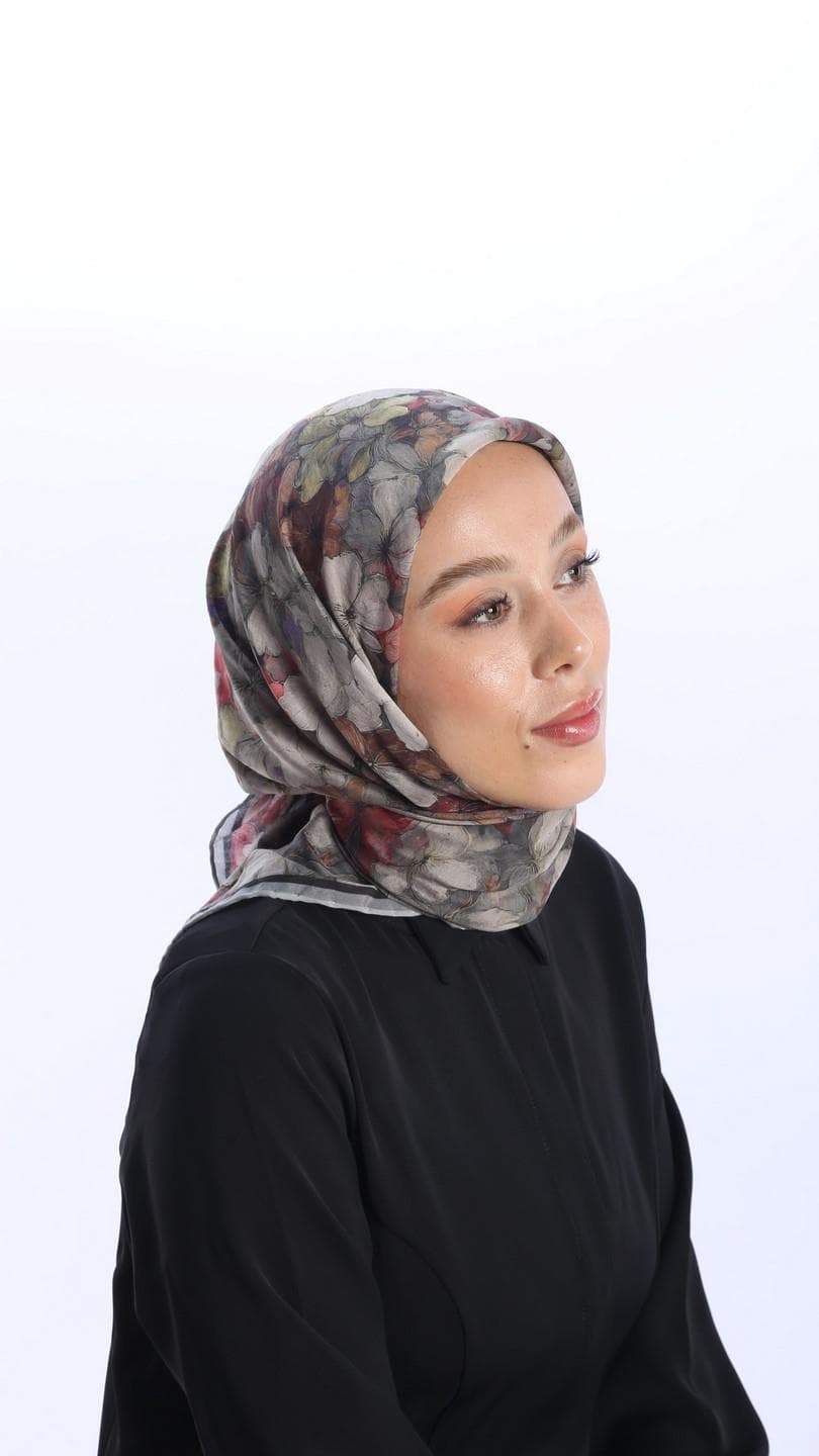 Glamouria Fiora Desen Eşarp - Gri 4