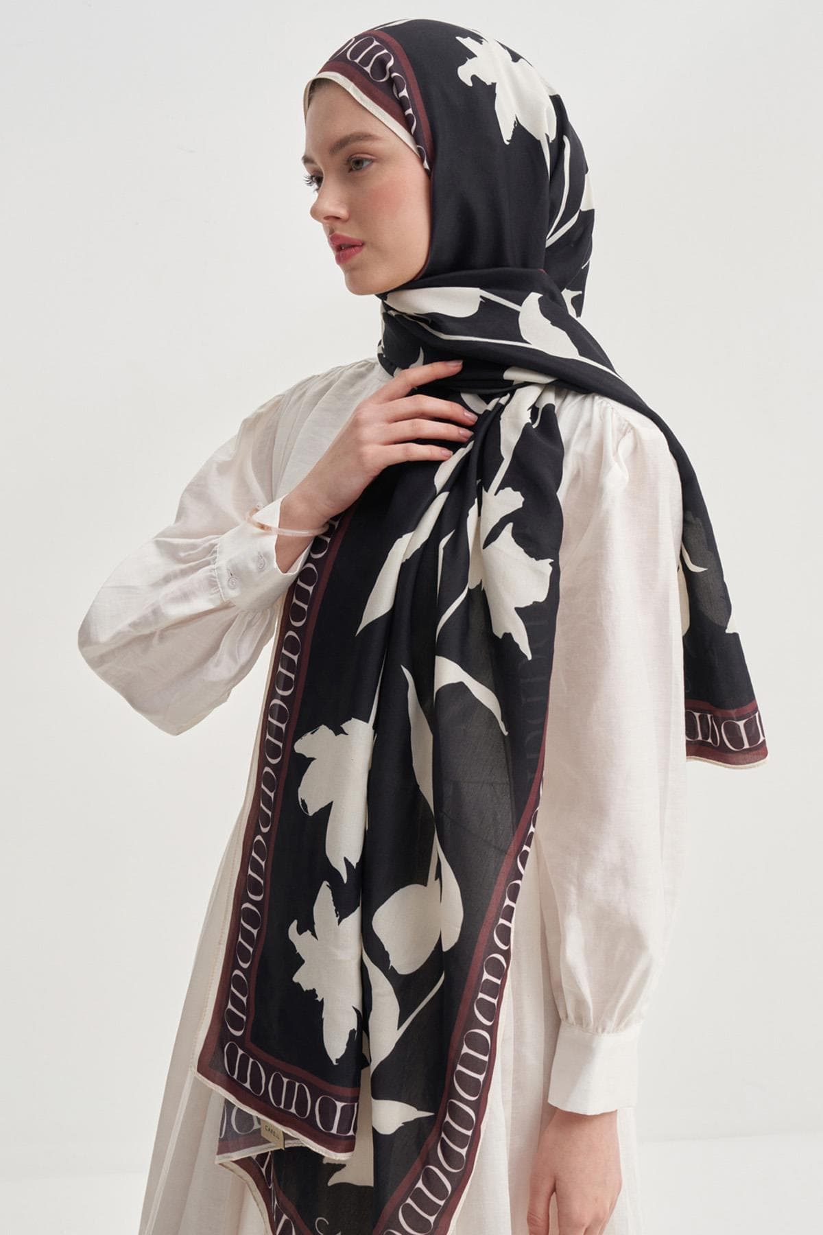 Carell Azelina Monogram Floş Şal
