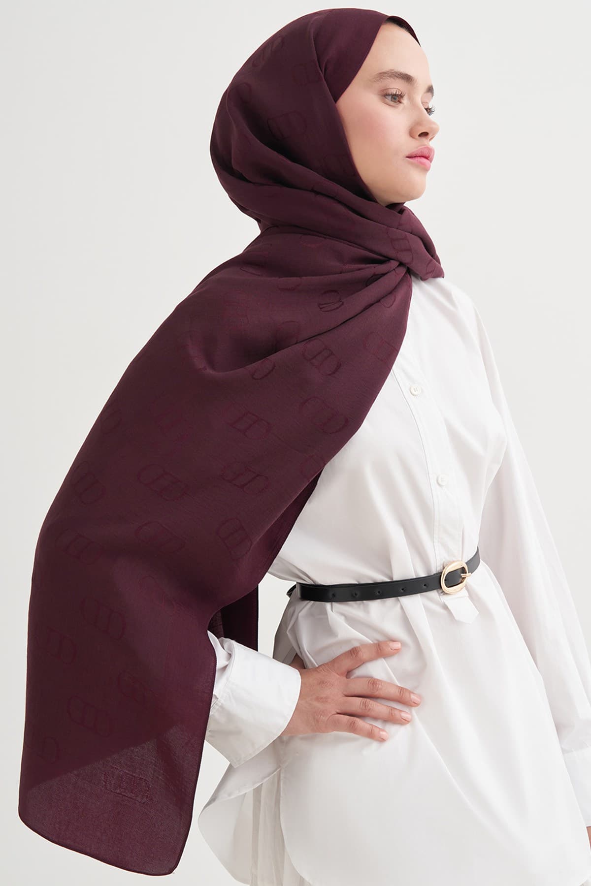 Carell Monogram Desen Liora Pamuk Şal