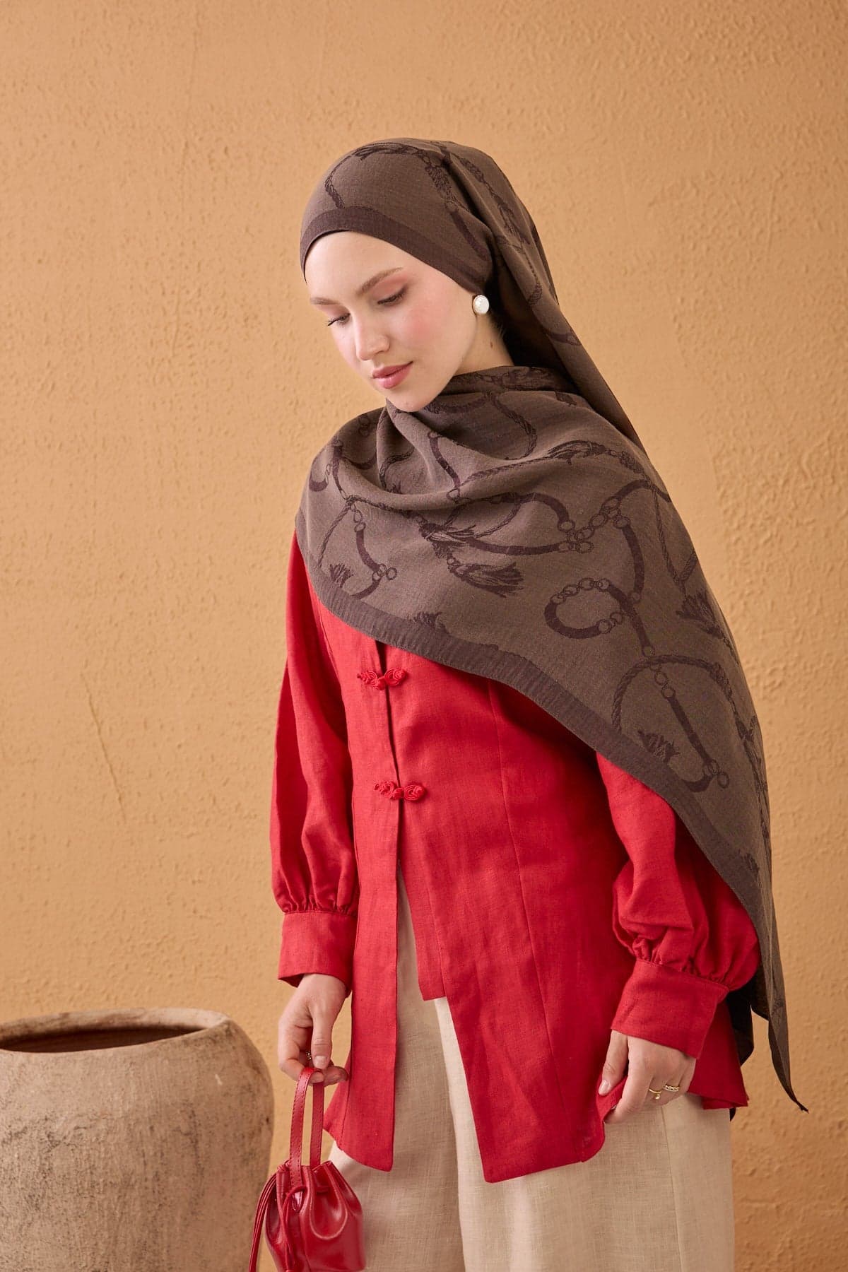 Silk Home Naia Pamuk Şal Halat - Kahverengi