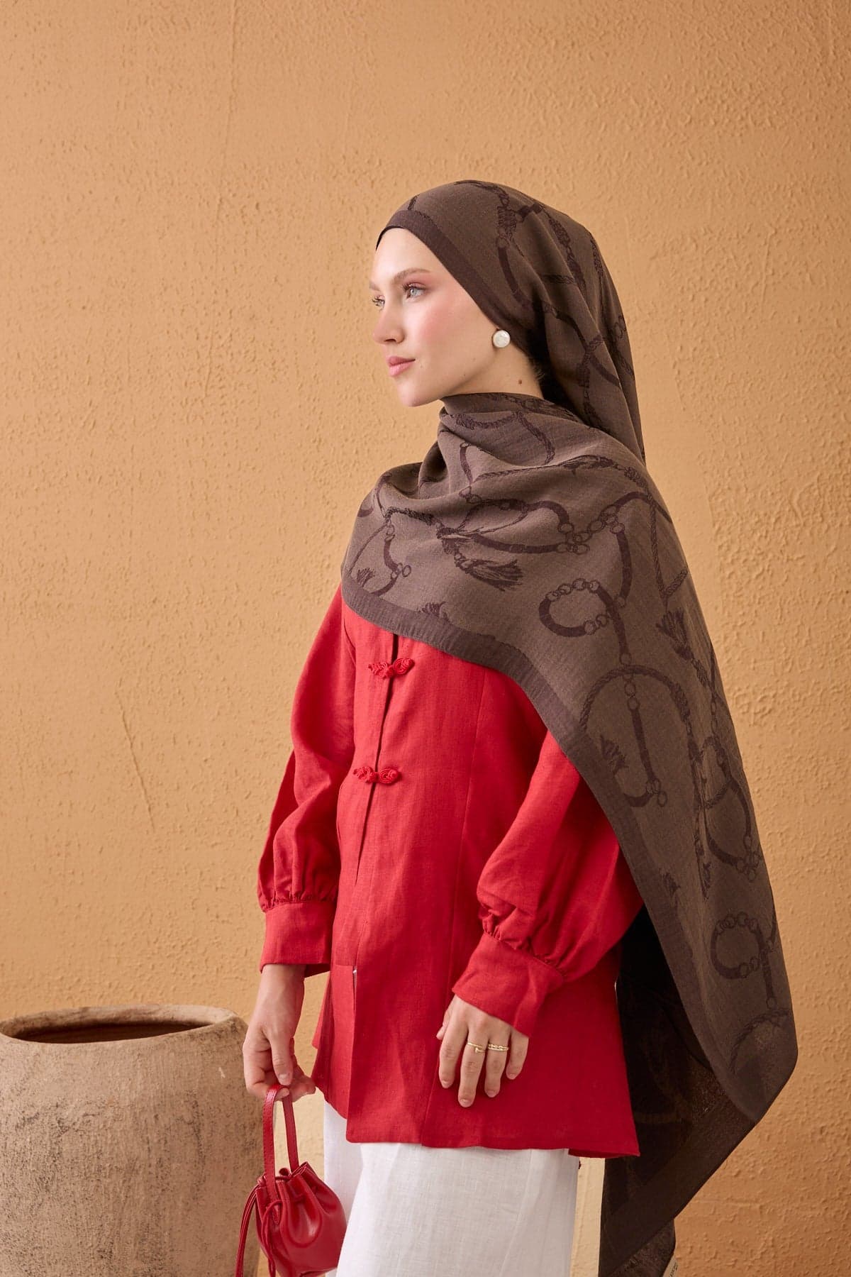 Silk Home Naia Pamuk Şal Halat - Kahverengi 2