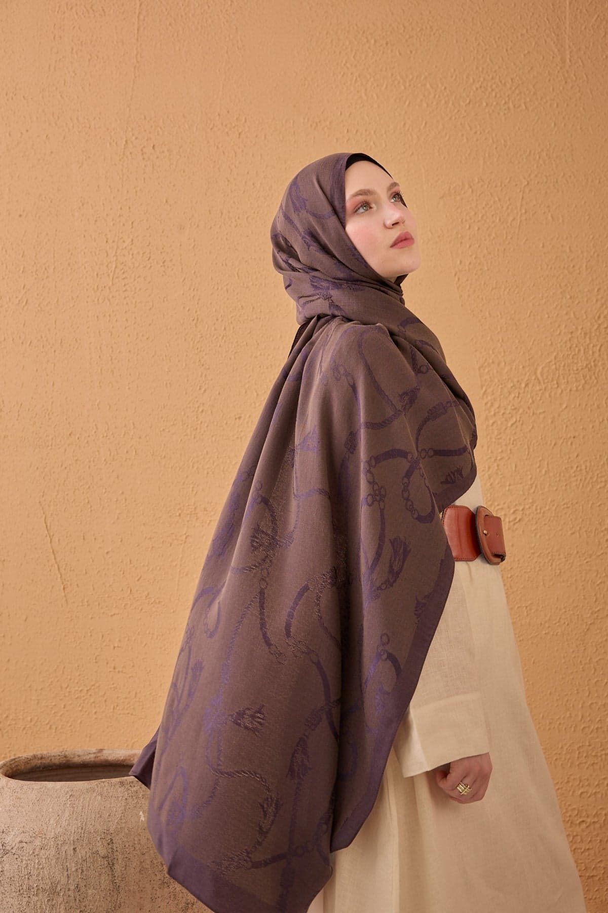 Silk Home Naia Pamuk Şal Halat - Mor 4