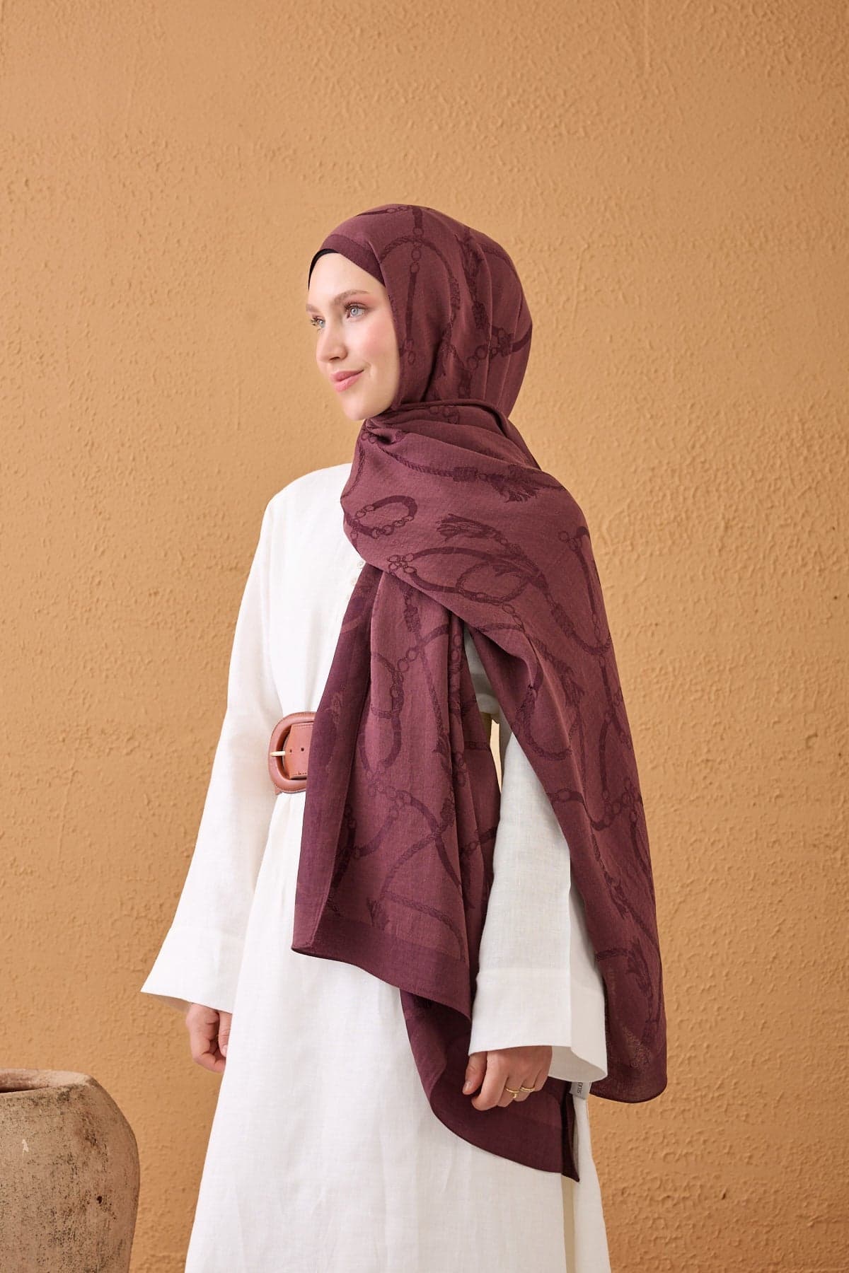 Silk Home Naia Pamuk Şal Halat - Vişne