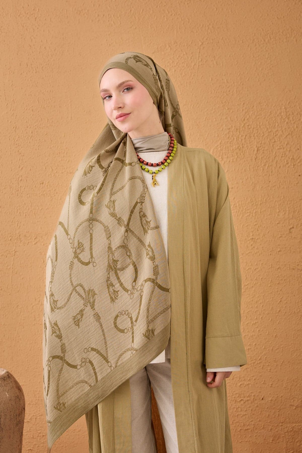 Silk Home Naia Pamuk Şal Halat - Haki