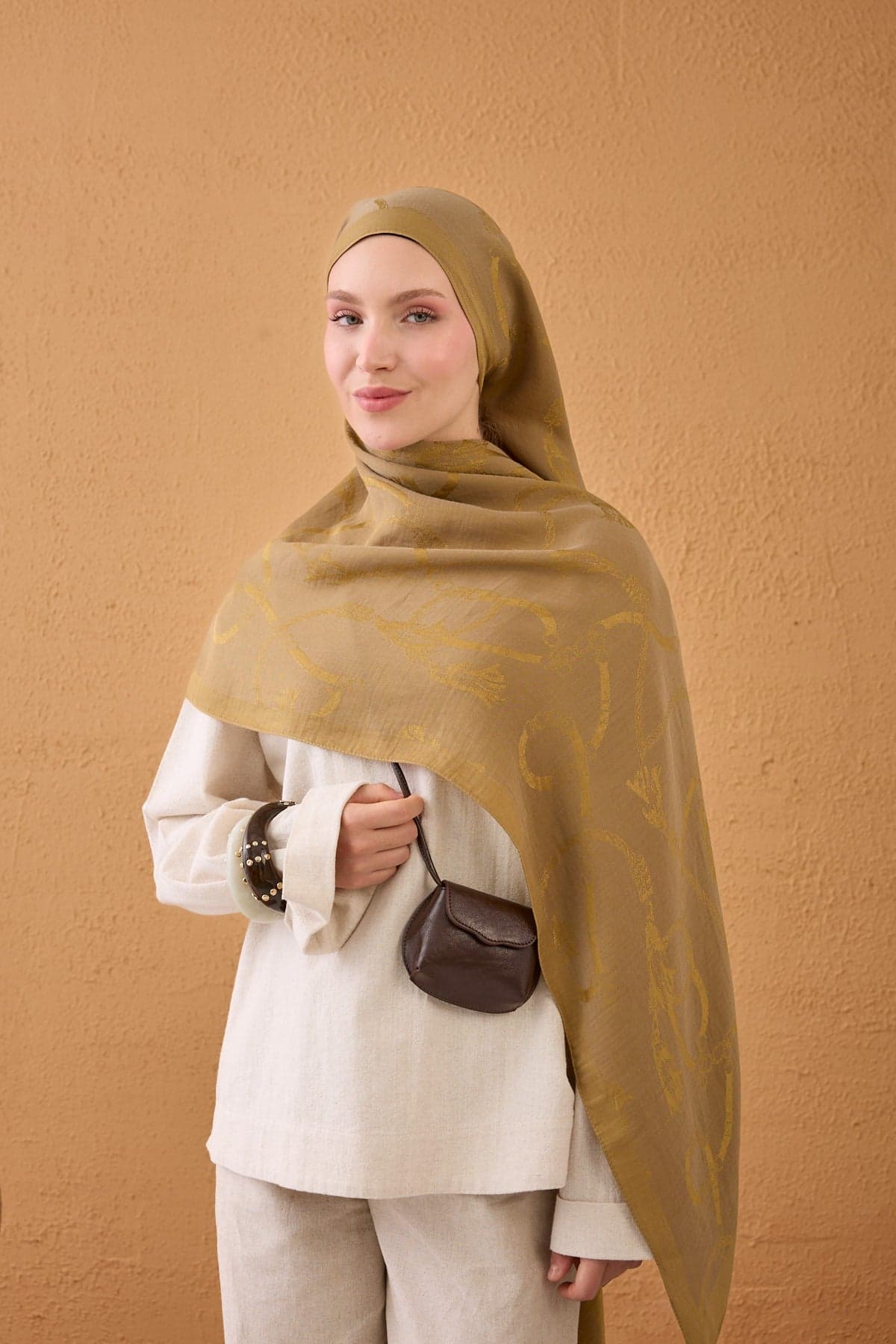 Silk Home Naia Pamuk Şal Halat - Hardal