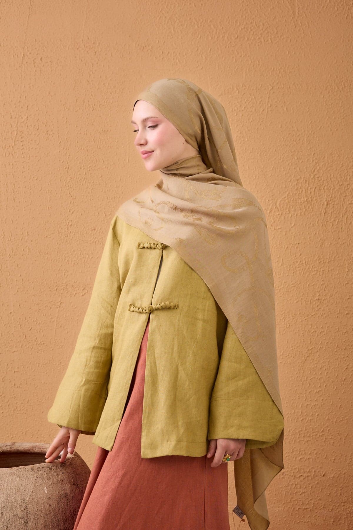 Silk Home Naia Pamuk Şal Halat - Taba 2