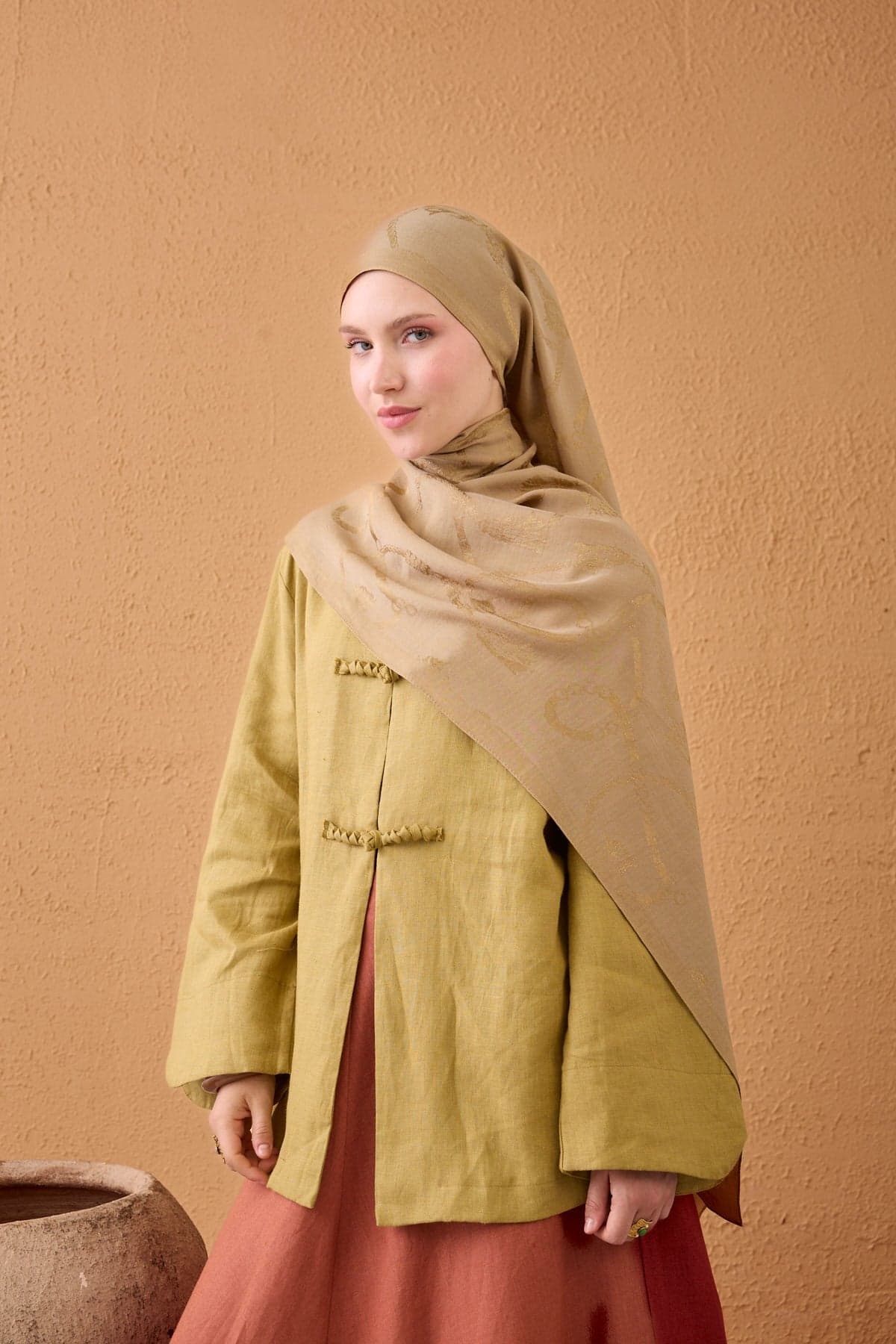 Silk Home Naia Pamuk Şal Halat - Taba 3