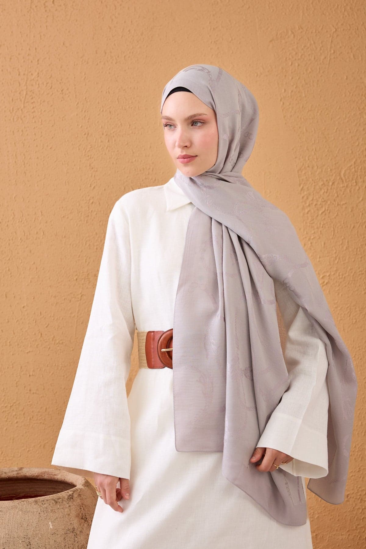 Silk Home Naia Pamuk Şal Halat - Gri 3