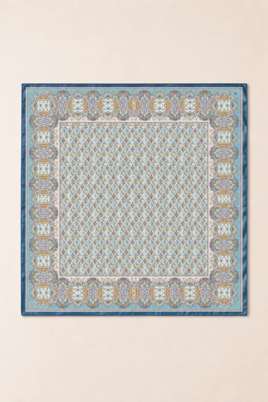 Armine Saf İpek Twill Eşarp 9518D 02 - Mavi 3