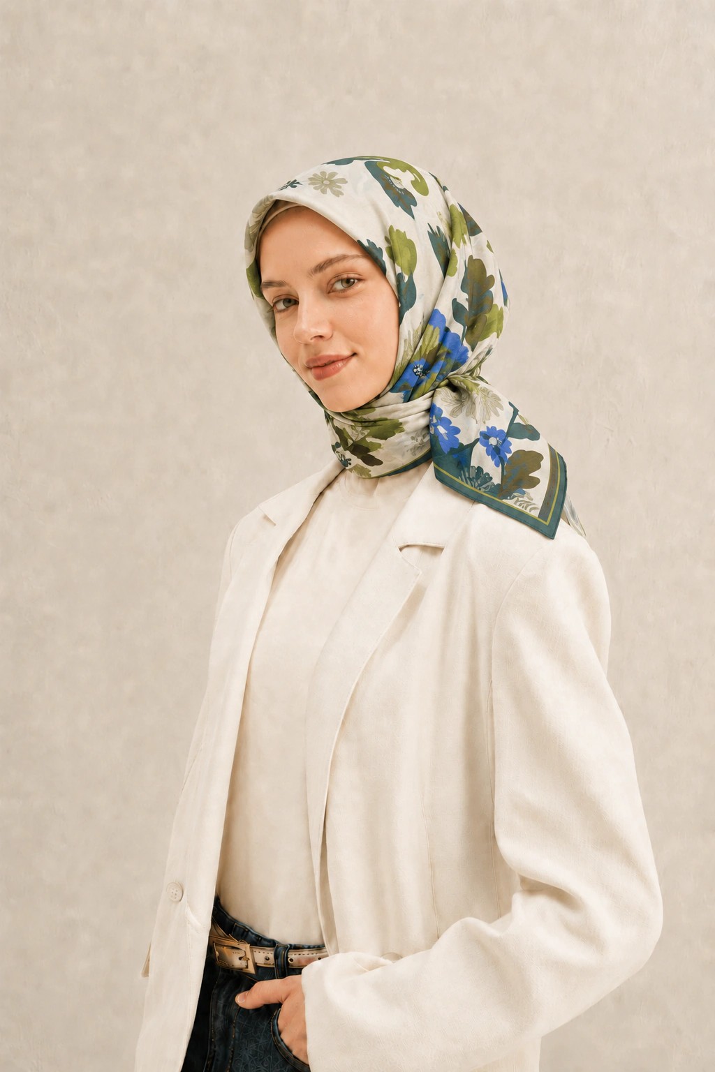Harem Scarf Soft Pamuk Eşarp - Krem 1