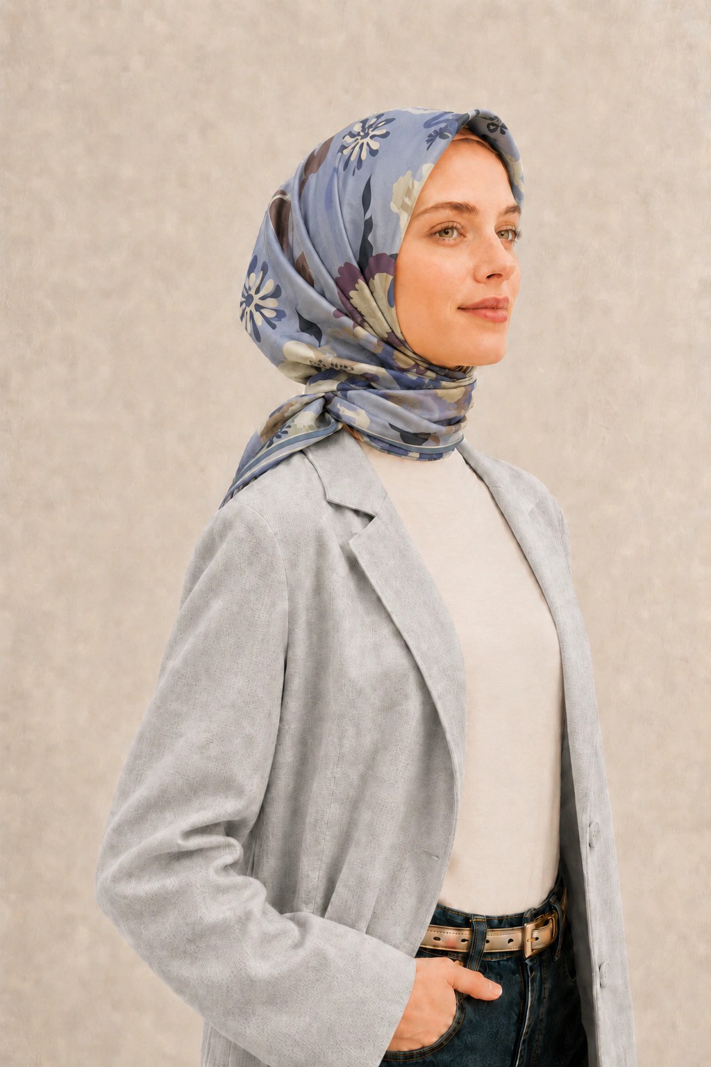 Harem Scarf Soft Pamuk Eşarp - Buz Mavisi 2