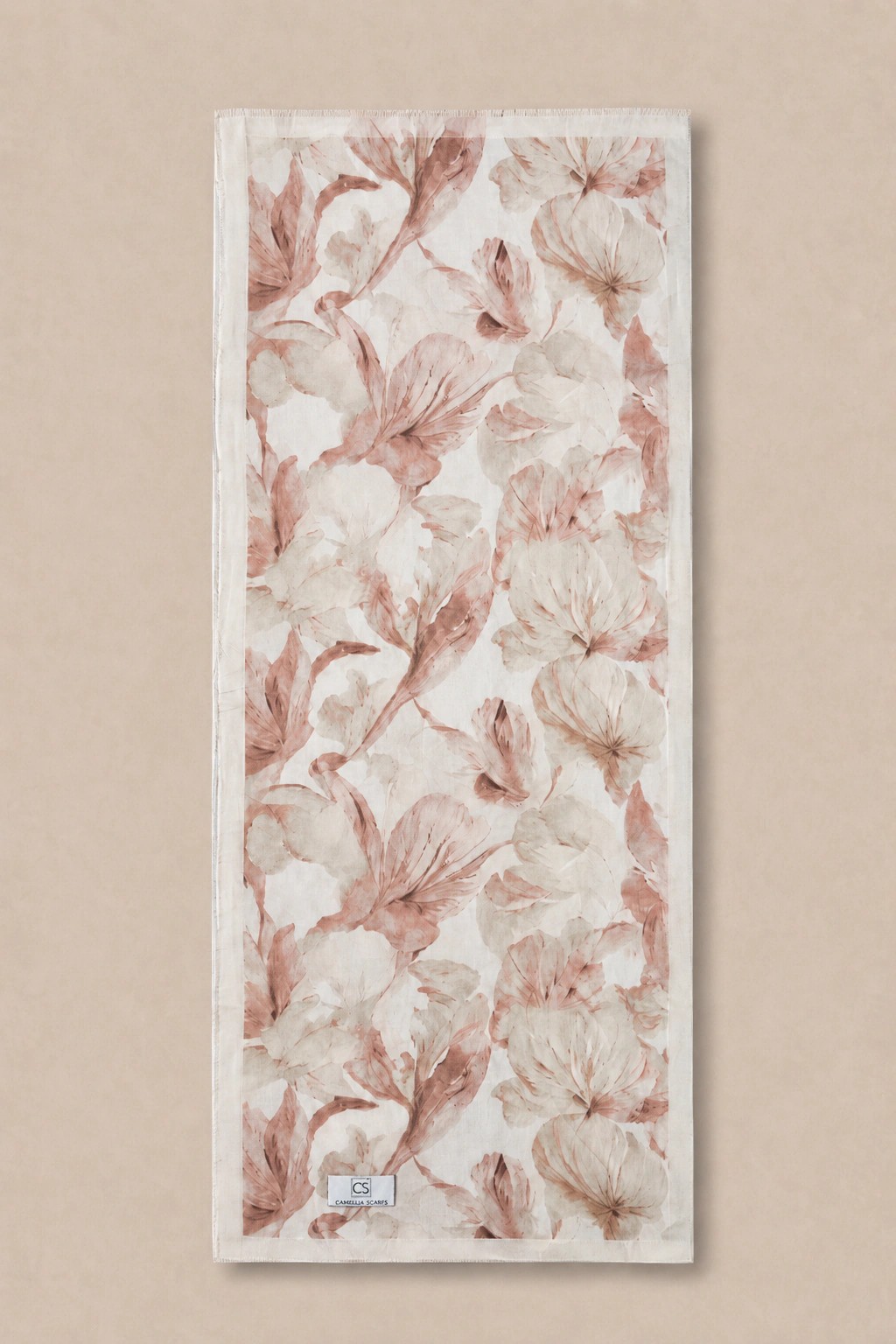 Camellia Scarf Rami Kumaş Şal - Bej 3