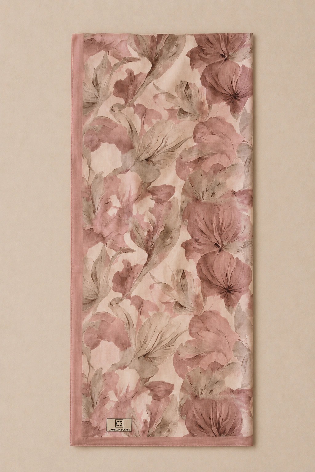 Camellia Scarf Rami Kumaş Şal - Gül Kurusu 3