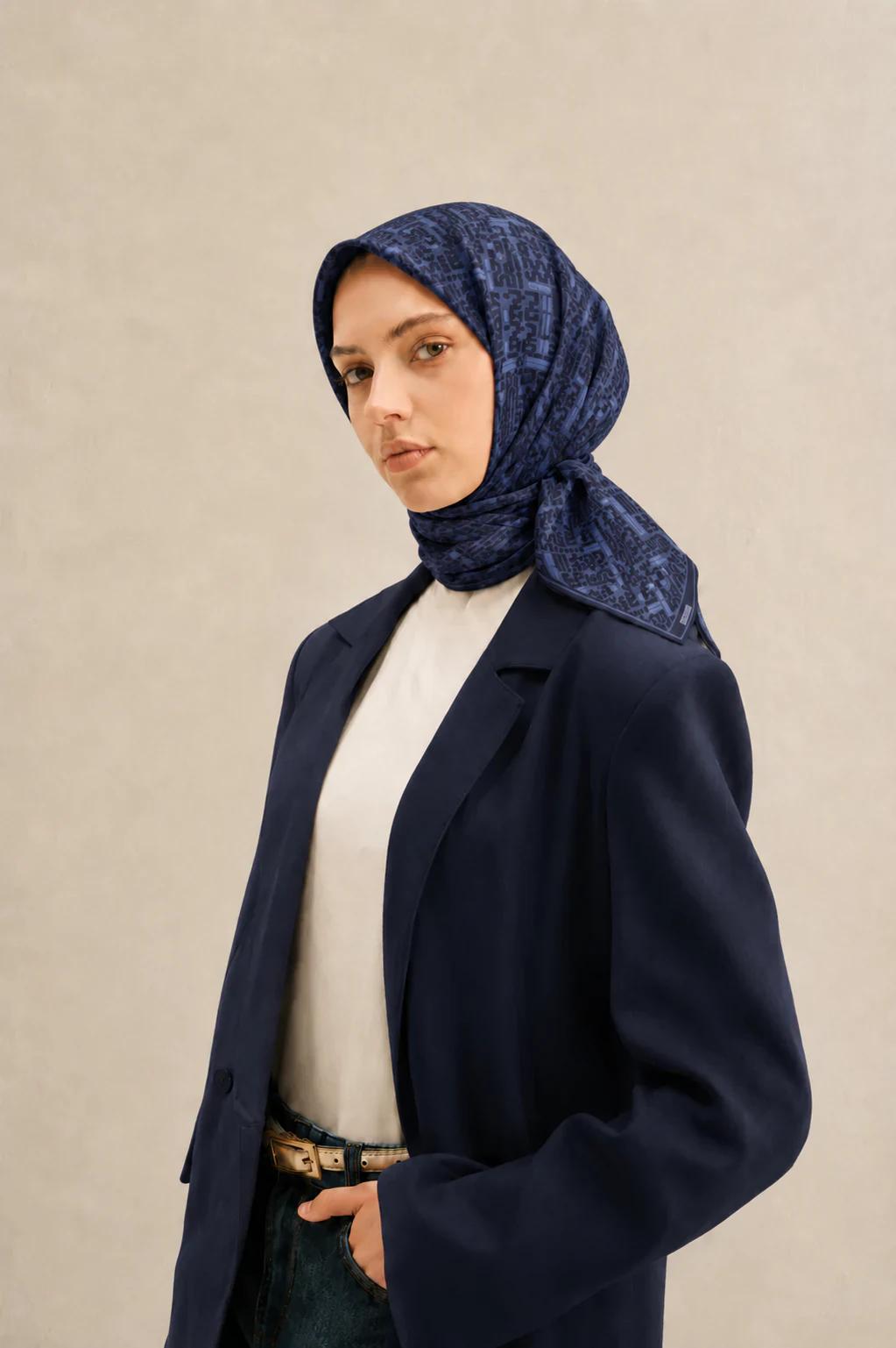 Silkhome Soft Pamuk Eşarp - Lacivert