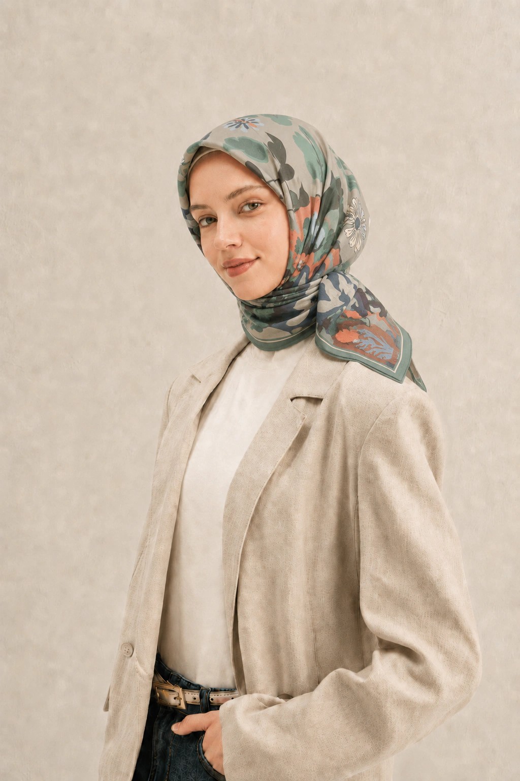 Harem Scarf Soft Pamuk Eşarp - Haki 1