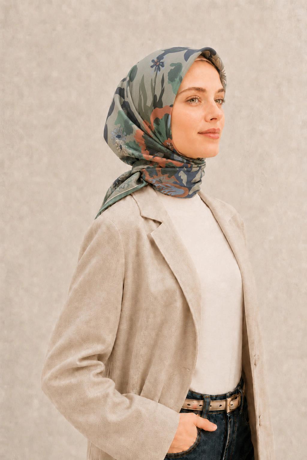Harem Scarf Soft Pamuk Eşarp - Haki 2